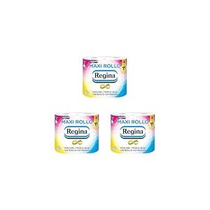 Regina Maxi rouleau - 4 rouleaux de papier toilette, 500 feuilles &agrave; 2 couches par rouleau, plus du triple qu'un rouleau standard, emballage en plastique recycl&eacute; &agrave; 60%, papier 100% certifi&eacute; FSC&reg;