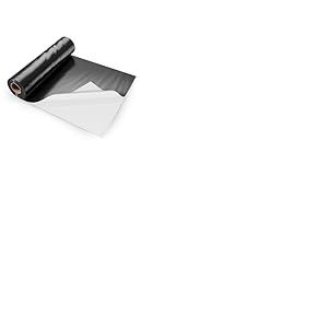 VEVOR Bâche en plastique très résistante, 0,36 mm, rouleau de bâche en polyéthylène épais, 3,05 x 30,48 m, bâche de protection peinture, pour pare-vapeur de vide sanitaire, double face noir et blanc