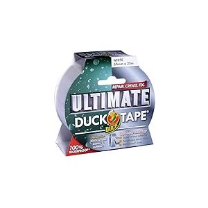 Duck Tape Ultimate Ruban adhésif en tissu, Blanc, 50 mm x 25 m Le ruban adhésif de réparation ultime haute résistance et imperméable pour canalisations et conduits.