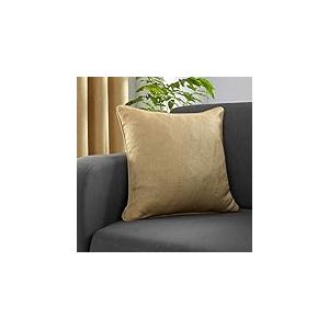 Fusion Ocre (43 x 43 cm) -Garnissage Inclus-Bord passepoilé-Rideaux Assortis Disponibles Jaune Housse Incluse/Insert de Coussin-Collection Strata, Tissu, 43 x 43cm (Filled Cushion)