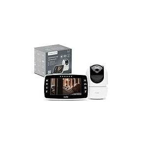 Nuvita 3045 Videovoice - Babyphone vidéo sans Fil à 360° avec caméra directionnelle télécommandée, Smart VOX, Vision Nocturne et berceuses