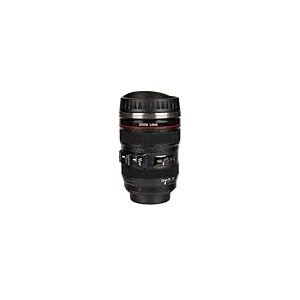 Avilia Tasse à café et thé en forme d'objectif appareil photo 350 ml – cadeau photographes, acier, design professionnel, noir