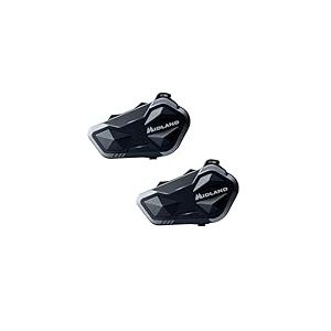 Midland- Intercom Moto Duo pour 2 Casques BTR1, Écouteurs Bluetooth sans Fil Casque Moto Étanche IPX6 800m 4 Personnes Conference, Batterie 23H, Parallel Audio Connexion GPS/Musique Conforme ECE 22.06