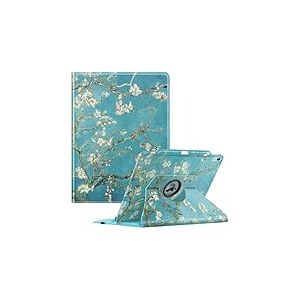 FINTIE Coque pour iPad Air 13 Pouces 2025/2024 (M3/M2) - [Rangement de Stylet] Coque Rotative &agrave; 360&deg; &Eacute;tui Pivotant, Housse Veille/R&eacute;veil Automatique, Fleur Abricotier