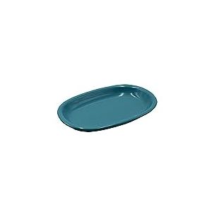 Vacchetti Plat en résine turquoise ovale, céramique, petit