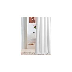 ROOM99 Rideau avec Passe Tringle Laurel 140 x 250 cm Largeur x Hauteur, Décoration de Fenêtre, Rideau Thermique Isolant Anti Froid et Chaleur pour Salon Blanc, 1 pièce