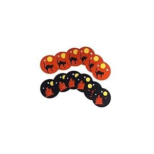 Comarco Sa Dessous de Verre, Feutre, Orange/Noir, 11 cm