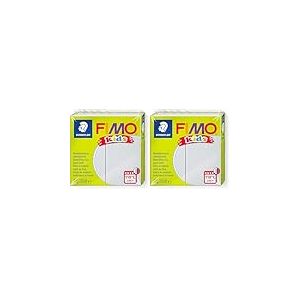 Staedtler - Fimo kids - Pain P&acirc;te &agrave; Modeler 42 g Gris Clair (Lot de 2)