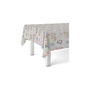 ECOMMERC3 Nappe en Toile cir&eacute;e rectangulaire Taille 100 x 140 cm - Style, durabilit&eacute; et Nettoyage Facile pour Votre Table - Nappe en Toile cir&eacute;e Anti-Taches et imperm&eacute;able - R&eacute;cife Bleue