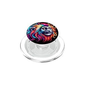 Illustration Animale de l'esprit de Singe Tamarin Cool Tie Dye Art PopSockets PopGrip pour MagSafe