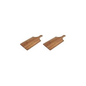 Ambiance Nature 544431 Planche &agrave; d&eacute;couper avec poign&eacute;e en Bambou certifi&eacute; FSC (L 39 cm l 20 cm H 0.5 cm) - Plateau de Service, Planche de pr&eacute;sentation des Aliments, Marron (Lot de 2)