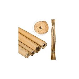 Relaxdays Tiges 150 cm, Naturel, b&acirc;tons en Bambou comme tuteur ou d&eacute;coration, pour bricoler, Couleur, Nature, 25 St&uuml;ck