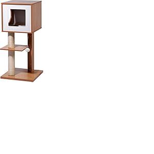 Salon de Chat Design avec Niche pour Chat et Balle de Jeu, Arbre à Chat et lit pour Chat