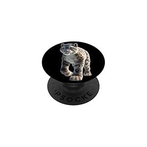 Léopard des Neiges Panthère Fauve Grand Félin Léopards PopSockets PopGrip Adhésif