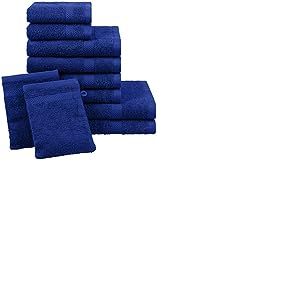 Dyckhoff Planet Lot de 10 Serviettes à Bordure Simple Bleu 25 x 25 x 30 cm