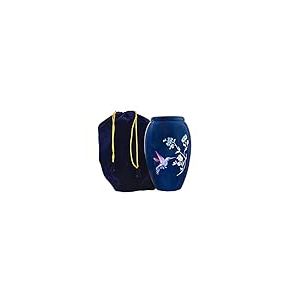 HLC URNS Adorable urne funéraire Bleue pour Cendres humaines pour Adultes – Urne funéraire pour Adulte fabriquée à la Main – Urne funéraire pour Cendres (Adulte (90,7 kg) – 26,7 x 15,2 cm – Adorable