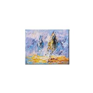 Homemania Tableau Chevaux - Animaux - pour Salon, Chambre - Multicouleur en Polyester, Bois, 45 X 3 X 70cm - HM20KNV45x70-109