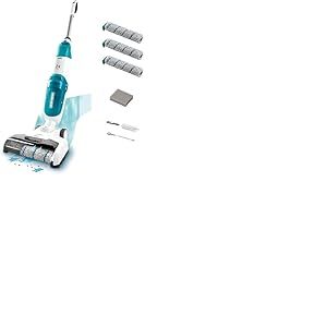 Leifheit Regulus Aqua PowerVac Aspirateur sans Fil, Lave Sol &eacute;lectrique 2 en 1, aspirateur Laveur Pratique, Set Nettoyage Sol avec 3 Rouleaux, 1 Filtre & 2 goupillons de Nettoyage