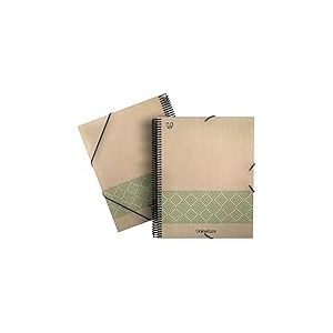 Unipapel | Classeur &eacute;cologique | Spirale | 40 pochettes transparentes | Couvertures en carton et kraft 100% recycl&eacute;es | Uninature Concept Verde | Maxipl&aacute;s | Certifi&eacute; FSC