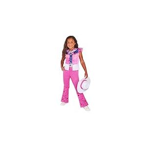 Rubies D&eacute;guisement Barbie Cowboy classique pour filles et gar&ccedil;ons - Jumpsuit imprim&eacute; num&eacute;riquement en rose avec chapeau - Officiel Barbie Mattel pour carnaval, Halloween, anniversaire, No&euml;l