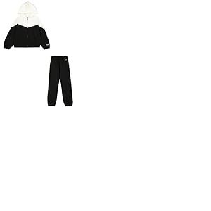 Champion Legacy Script Shop G (405046) -Ultra-Light Soft Compact Powerblend Fleece Color Block Hooded Survêtements de Sport, Noir (KK001), 7-8 Years Fille