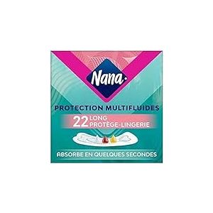 Nana Dailies extra protection Protège-Lingerie - 30 % plus Absorbant* pour Tous Types de Pertes - Sensation de Fraîcheur - 22 Protège-Slips Longs