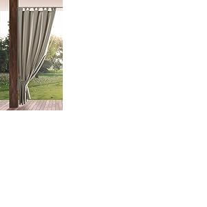 Eurofirany Garden Rideau Ext&eacute;rieur avec Onglet en Haut - 1 pc. Rideau Imperm&eacute;able, Coupe-Vent, Fermeture Velcro, Rideau pour Pergola, Gazebo, Terrasse, Pavillon, 155x220 cm, Cappuccino