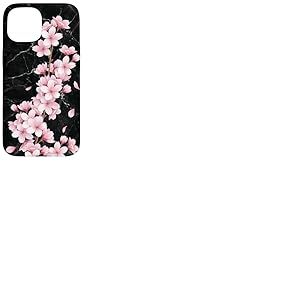 Fleur de cerisier rose japonaise Sakura fleur fond noir Coque pour iPhone 15