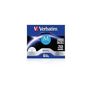 VERBATIM 43834 Blu-Ray XL100 Go 4X M-Disc - Pack de 5 disques avec boîtier