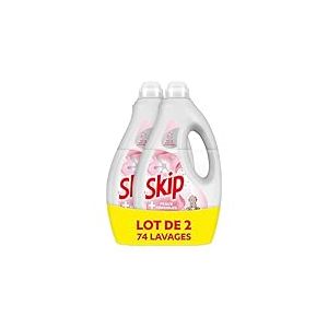Skip - Lessive Liquide Peaux Sensibles - Contre les taches tenaces - Parfum léger et agréable - Testée dermatologiquement - 2x37 Lavages
