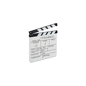 Relaxdays, Blanc Clap de cinéma Hollywood Film clapet scène Inscription déco HxlxP: 26 x 30 x 30 cm