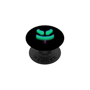 Funny and Cute SmilingFace Bleu Vert Aqua Colors PopSockets PopGrip Adhésif