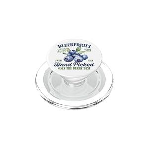 Graphisme rétro de myrtilles juteuses et délicieuses myrtilles sucrées PopSockets PopGrip pour MagSafe