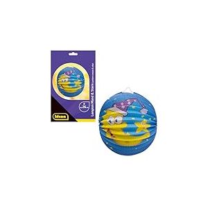 Idena 30415 30415 Lanterne pour Enfant Motif Lune et &eacute;toile Env. &Oslash; 26 cm Lanterne en Papier Bleu avec Motif Ciel &eacute;toil&eacute; pour Saint Martin et f&ecirc;te Lumineuse