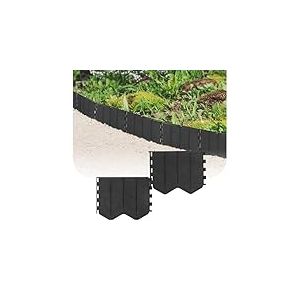GARDENIX Bordure de pelouse Facile à Installer - en Plastique Noir - 5,15 m - sans Creuser - Bordure de Parterre en Plastique recyclé - Flexible et Durable - Fabriquée dans l'UE