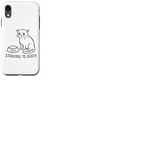 Humour Chat &laquo; Starving to Death &raquo; Chat Qui Pleure Coque pour iPhone XR
