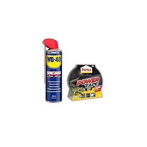WD-40 • Produit Multifonction 450 ml + Pattex Power Tape - Adhésif extra-fort noir (rouleau de 25 m)