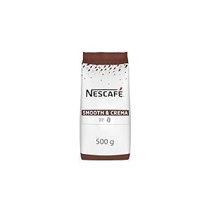 NESCAFÉ Smooth & Crema - Café Soluble 100% Robusta - En Poudre - Crema Généreuse et Faible Amertume - Approvisionnement 100% plus Responsable - Sachet de 500g