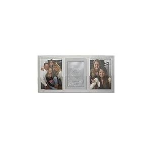 Lawrence Frames Bicolore Triple Ouverture Panneau Cadre Photo, 5 par 17,8 cm, brossé en métal argenté et métal Brillant