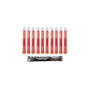 Cyalume B&acirc;ton lumineux rouge militaire ChemLight Lightsticks 15cm, Light Sticks tr&egrave;s lumineux avec dur&eacute;e de 12 heures (Boite de 30), Qualit&eacute; Militaire, Conforme Reach