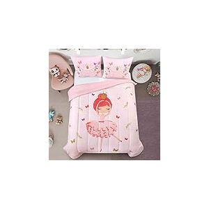 Heritage Kids Prima Ballerina Parure de lit en Microfibre Ultra Douce et l&eacute;g&egrave;re, Lavable en Machine, pour Toutes Les Saisons, Rose, Taille Double