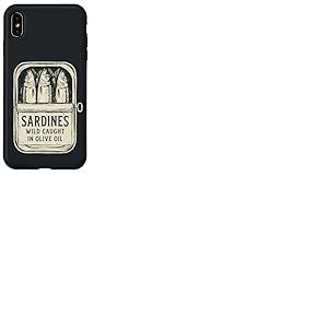 Sardines Sauvages p&ecirc;ch&eacute;es &agrave; l'huile d'olive Funny Retro Vintage Coque pour iPhone XS Max