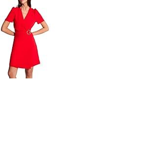 MORGAN 242-RSCUBA Robe, Rouge, 34 Femme