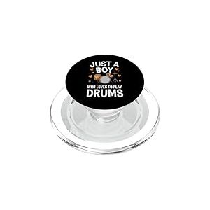 Just a Boy Who Loves to Play Drums PopSockets PopGrip pour MagSafe