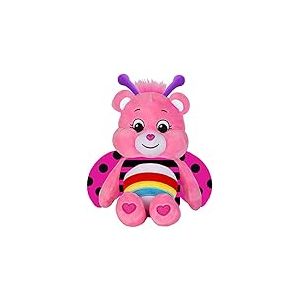 Care Bears – Basic Fun Lady Bug Cheer Bear Peluche 22 cm – Ours Rose à Collectionner avec Arc-en-Ciel – Peluche Douce pour Enfants dès 4 Ans – Cadeau Mignon