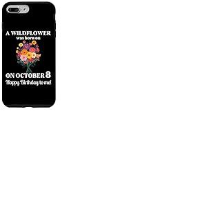 8 octobre Naissance Fleur de souci Cosmos 8 octobre Anniversaire Coque pour iPhone 7 Plus/8 Plus