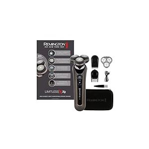 Remington Rasoir rotatif X9 (système de coupe hybride SynX: rotatif & grille, rasage humide & sec, tondeuse précision, lames flexibles, pivotball 360°, mode turbo, Techn, Shave-Learn, USB) XR1795