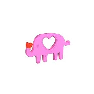 Anneau de Dentition en Silicone, &Eacute;l&eacute;phant en Forme de Jouet Animal de Manhattan, Rose