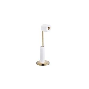 Porte Papier Toilette sur Pied Or Brossé, Support de Porte-Rouleaux de Papier avec Stockage, Porte-Papier Hygiénique Distributeur avec Réserve, Noir, Acier Inoxydable 304, SHUNLI