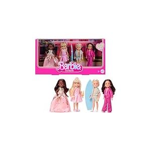 Barbie Le Film Coffret Collector de 4 Poupées Chelsea à l’effigie de, Ken, Présidente et Gloria avec Tenues Amovibles, JBJ77